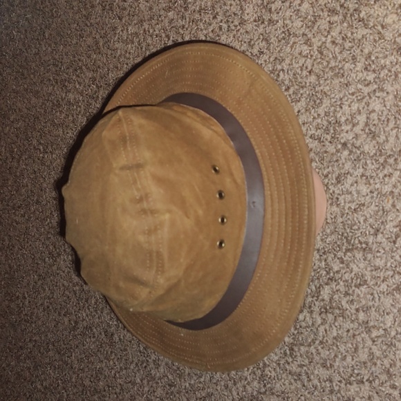 Vintage C.C FILSON Tin Cloth Waxed Canvas Packer Hat USA Safari Sz M - Picture 5 of 10